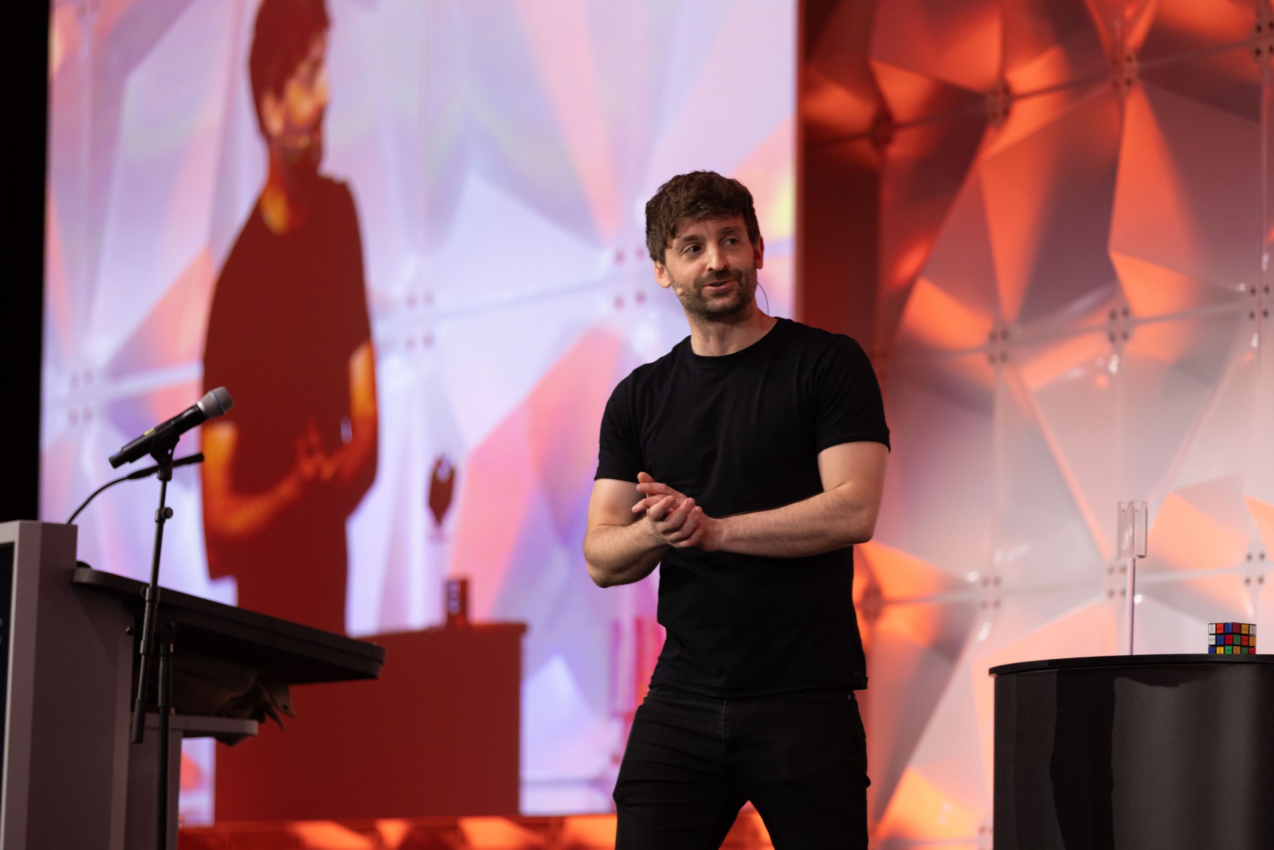 Fergus presenting a TalkMagic keynote